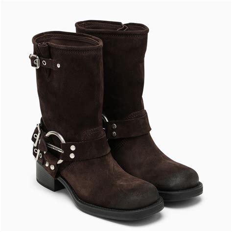 miu miu brown suede boots|Dark Brown Suede Boots .